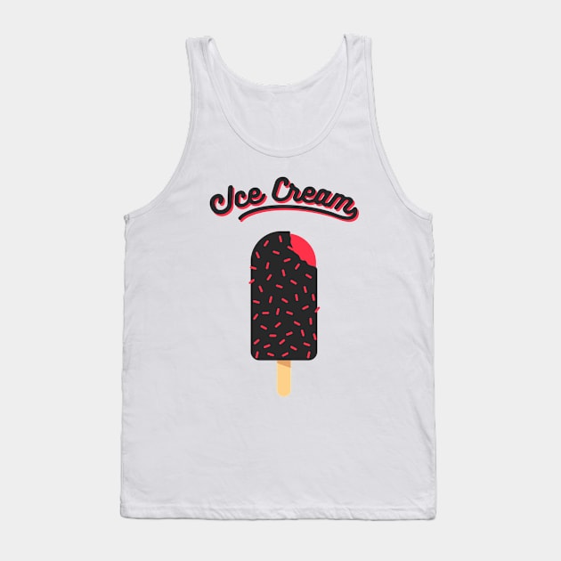 Ice Cream Black Pink Tank Top by area-design